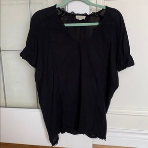 SOLD ✔️ Aritzia Azure Sky Black short sleeve shirt